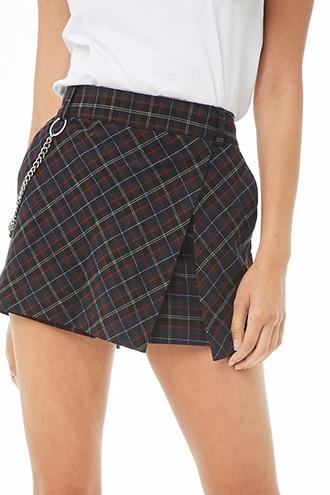 Forever21 Plaid Wallet Chain Skort