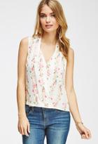 Forever21 Draped Floral Surplice Top