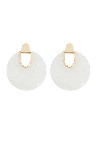 Forever21 Marble Cutout Disc Drop Earrings