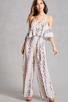 Forever21 Floral Open-shoulder Jumpsuit