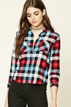 Forever21 Women's  Black & Red Buffalo Plaid Button-up Shirt