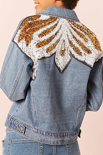 Forever21 Sequin Denim Jacket