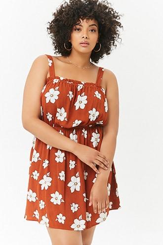 Forever21 Plus Size Floral Square Neck Dress