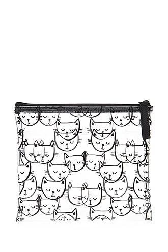 Forever21 Cat Print Makeup Pouch