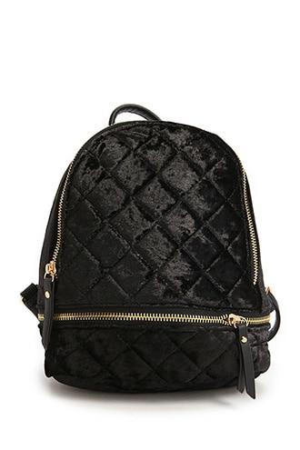 Forever21 Velvet Quilt Mini Backpack