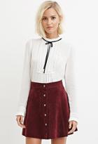 Forever21 Pintucked Self-tie Blouse