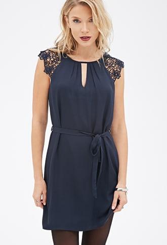 Forever21 Crochet-sleeved Dress