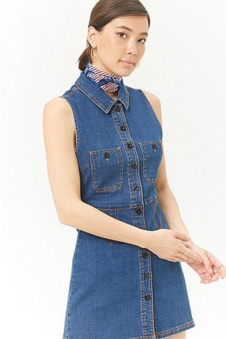 Forever21 Denim Button Dress