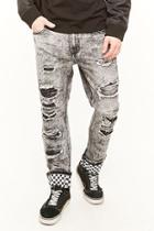 Forever21 Victorious Distressed Checkered Hem Jeans