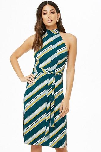 Forever21 Geo Striped Knee-length Dress