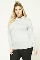 Forever21 Plus Women's  Heather Grey Plus Size Hooded Sweatshirt