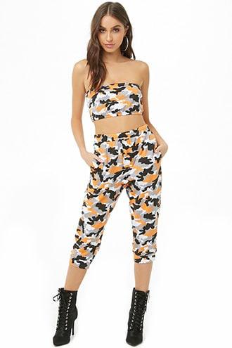Forever21 Camo Tube Top & Capri Leggings Set