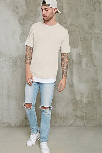 Forever21 Colorblocked Hem Tee