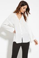 Love21 Women's  Contemporary Button-front Tasseled Blouse