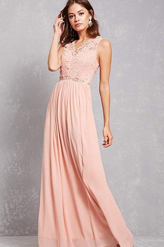 Forever21 Soieblu Crochet Panel Gown