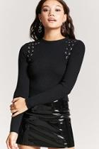 Forever21 Ribbed Lace-up Sweater