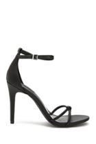 Forever21 Faux Leather Knotted Ankle-strap Heels