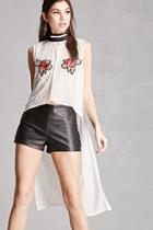 Forever21 Floral Patched High-low Top