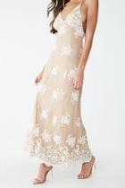 Forever21 Floral Embroidered Mesh Gown