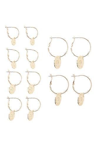 Forever21 Pendant Hoop Earrings Set