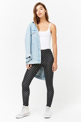 Forever21 Heart Print Leggings