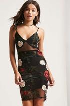 Forever21 Embroidered Mesh Cami Dress