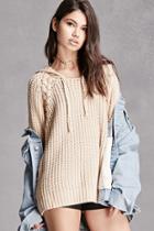 Forever21 Purl Knit Hooded Sweater