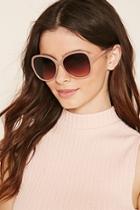 Forever21 Light Pink & Brown Oversized Square Sunglasses