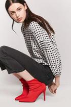 Forever21 Plaid Balloon-sleeve Top
