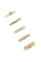 Forever21 Gold & Clear Rhinestone Studded Ring Set