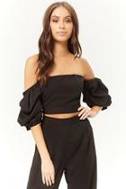 Forever21 Off-the-shoulder Crop Top & Wide-leg Pants Set