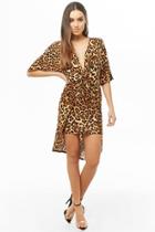 Forever21 Twist-front Leopard Print Dress