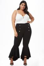 Forever21 Plus Size Double-breasted Flared High-low Pants