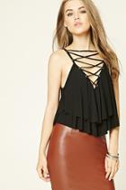 Forever21 Women's  Strappy Flounce Cami
