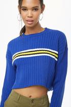 Forever21 Striped-trim Cropped Sweater