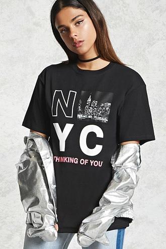 Forever21 Nyc Thinking Of You Graphic Tee