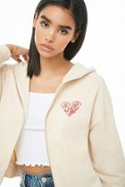 Forever21 In Love Graphic Zip-front Hoodie