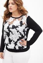 Forever21 Plus Size Rose Print Knit Top