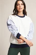 Forever21 Stripe-sleeve French Terry Top