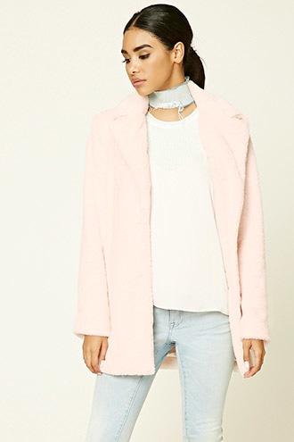 Forever21 Women's  Oversized Faux Fur Coat