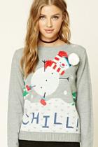 Forever21 Women's  Chill Snowman Holiday Sweater