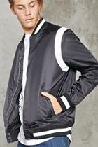 Forever21 Stripe-trim Bomber Jacket