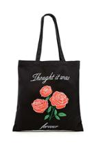Forever21 Roses Graphic Tote Bag