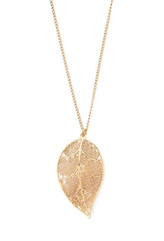 Forever21 Cutout Leaf Pendant Necklace