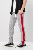 Forever21 Glen Plaid Striped-trim Ankle-zip Pants