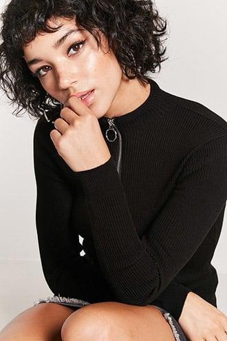 Forever21 O-ring Ribbed Cardigan