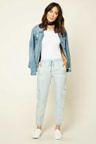 Forever21 Women's  Chambray Cargo Pants
