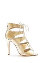 Forever21 Women's  Champagne Metallic Lace-up Pumps