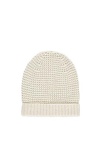 Forever21 Waffle Knit Beanie (cream)