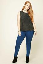 Forever21 Plus Women's  Dark Denim Plus Size High-rise Jeans